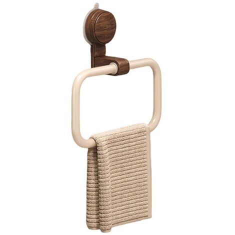 Porte-serviettes à ventouse, porte-serviettes mural pour salle de bain, porte-serviettes circulaire, blanc-AquaForge (1/5)