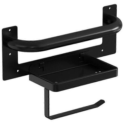 Barres d'appui pour baignoire et douche avec porte-papier toilette, barres de soutien avec porte-rouleau de papier toilette-AquaForge (1/5)