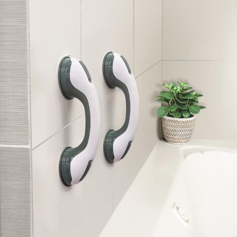 Poignées de douche - Barres de salle de bain de 30 cm (12 po) à 2 poignées, double fixation ultra-adhérente-AquaForge (1/5)