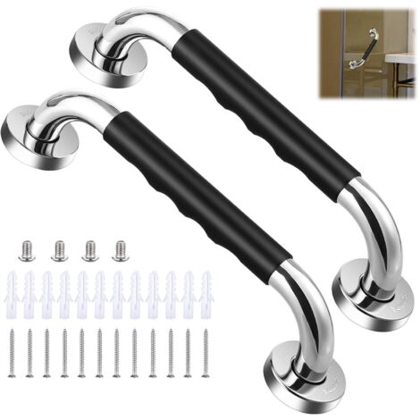 Barre d'appui de baignoire, barre de salle de bain antidérapante de 30 cm, barre d'appui murale en acier inoxydable avec poignée de douche pour personnes âgées/handicapées/enfants/femmes enceintes-Aqu (1/5)
