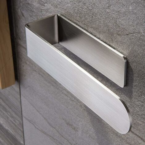 Porte-serviettes sans perçage, porte-serviettes de salle de bain, porte-serviettes en acier inoxydable 304 (24 cm argent)-AquaForge (1/5)