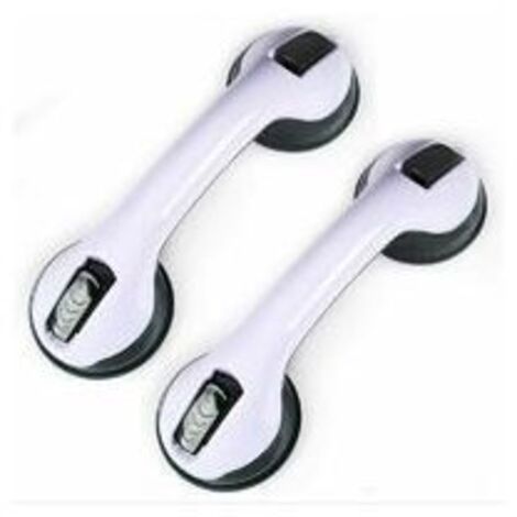 Lot de 2 poignées de douche à ventouse, poignée de baignoire en plastique (sans perçage), pour salle de bain, enfants et personnes handicapées.-AquaForge (1/5)