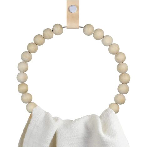 Anneau porte-serviettes en bois, porte-serviettes bohème, porte-serviettes rustique, porte-serviettes à perles, anneau porte-serviettes décoratif bohème-AquaForge (1/5)