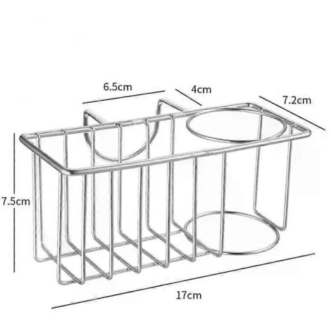 Égouttoir d'évier en acier inoxydable avec porte-savon, porte-éponge, porte-torchon et panier à filtre.-AquaForge (1/5)