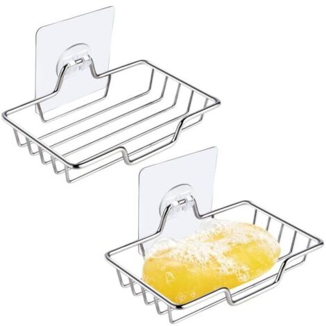 Support à deux poignées en acier inoxydable (lot de 2) avec siphon pour douche [HK]-AquaForge (1/4)