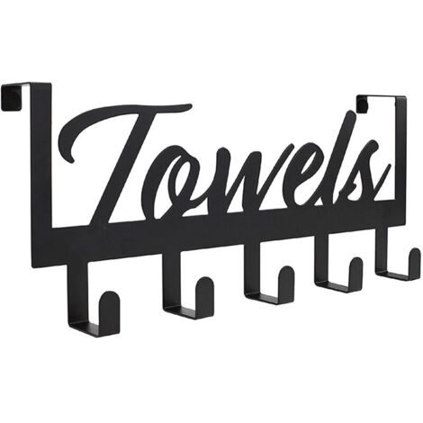 Porte-serviettes à suspendre à la porte de votre salle de bain. Porte-serviettes pratique avec crochets robustes, pour une décoration harmonieuse dans votre salle de bain.-AquaForge (1/5)