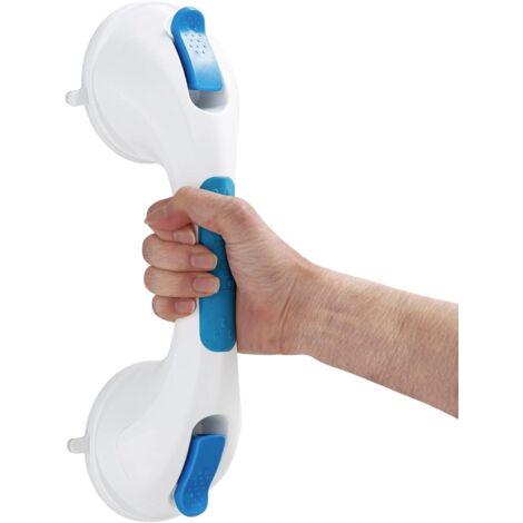 Barre d'appui de salle de bain, poignée de douche de 31 cm, charge maximale 109 kg, poignée de douche de sécurité, pour personnes âgées et personnes handicapées, installation sans perçage, bleue-AquaF (1/5)