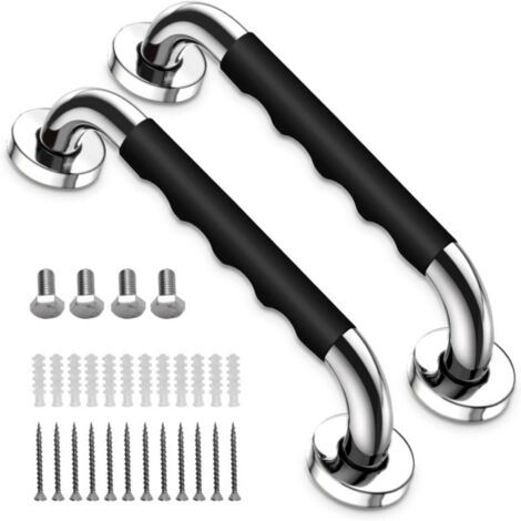 Lot de 2 poignées de douche de 30 cm pour baignoire, poignées antidérapantes pour personnes handicapées sous la douche, barre d'appui pour baignoire et toilettes pour personnes âgées, poignées de douc (1/5)