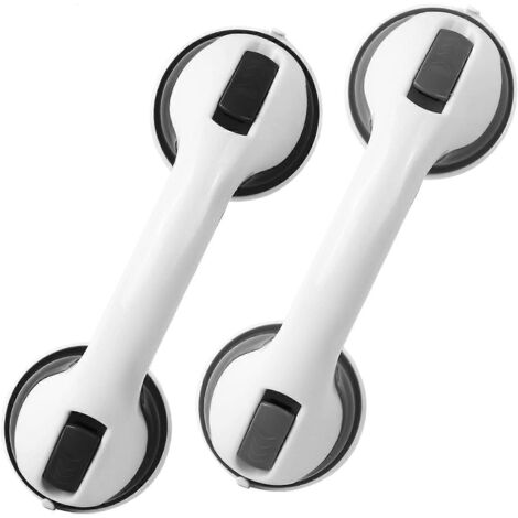 Barres d'appui de salle de bain à ventouses, lot de 2 barres de 30 cm pour personnes handicapées, barres d'appui portables, barres d'appui de sécurité pour douche-AquaForge (1/5)