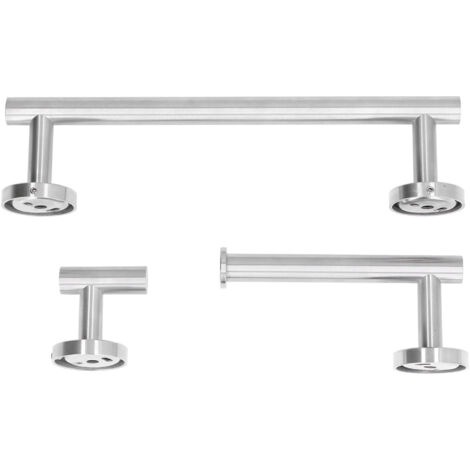 Porte-serviettes en acier inoxydable aux bords lisses, rangement organisé, étagère de salle de bain en acier inoxydable pour dressing, cuisine, chambre, argenté, lot de trois-AquaForge (1/5)