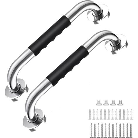 Support mural - Excellente adhérence - 30 cm - Lot de 2 - Support WC - Poignée de baignoire - Poignée de douche - Poignée de support antidérapante - Salle de bain - Cuisine - Escalier-AquaForge (1/5)