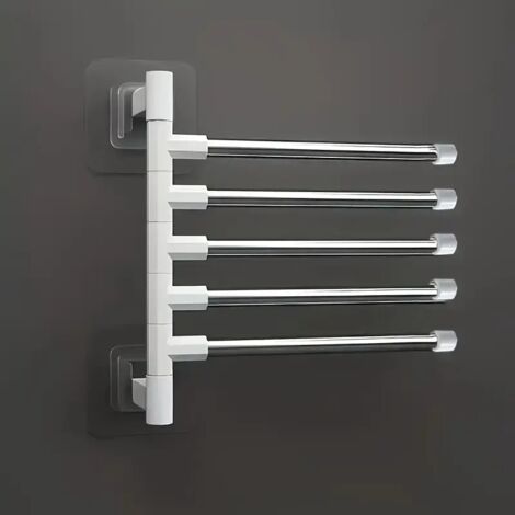 Porte-serviettes mural pour salle de bain avec crochet pivotant à 180°, sans perçage.-AquaForge (1/5)