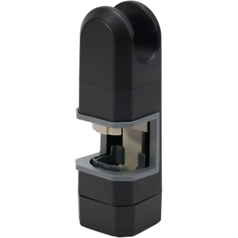Support de pommeau de douche chromé de 15 à 30 mm, support de barre de douche avec taille personnalisable, matériau ABS (noir) (1/5)