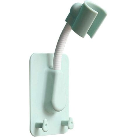 Support de pommeau de douche 360° réglable, auto-adhésif, fixation murale avec 2 crochets, universel, en ABS, 1 pièce (vert) (1/5)