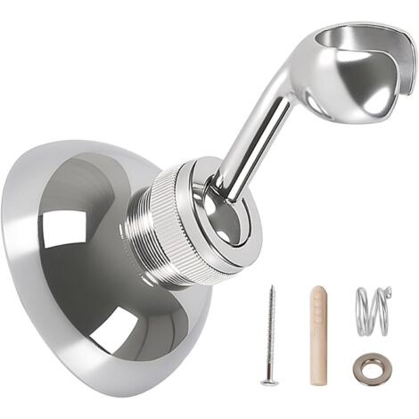 Support mural pour pommeau de douche en alliage de zinc avec bras pivotant réglable à 360° - Remplacement facile - Installation et retrait faciles (1/5)