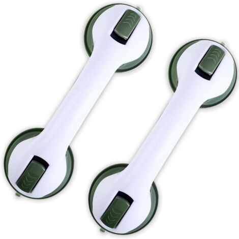Barres de douche et de baignoire - Lot de 2 barres de 30 cm (12 pouces) avec ventouses puissantes, barre d'équilibre et poignée de sécurité pour mains blessées.-AquaForge (1/5)