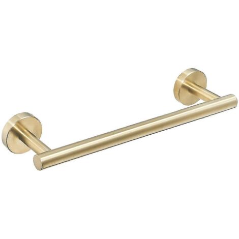Porte-serviettes mural pour salle de bain, acier inoxydable SUS304, 30 cm, finition or brossé-AquaForge (1/5)