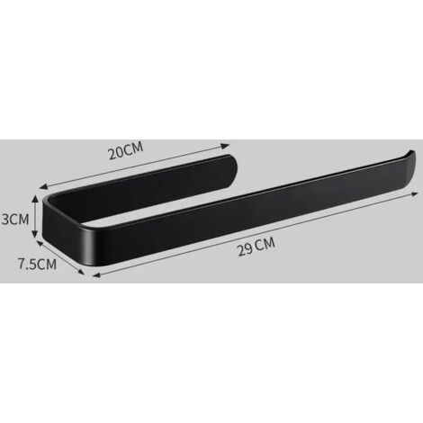 Porte-serviettes en aluminium, porte-serviettes noir, porte-papier toilette, porte-serviettes, toilettes, fixation murale, rangement pour la maison-AquaForge (1/5)