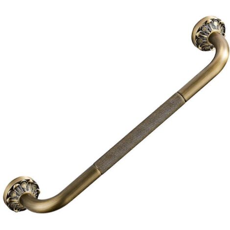 Barre d'appui murale antique en laiton, style vintage, pour salle de bain, baignoire, WC, douche, support de sécurité-AquaForge (1/4)