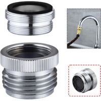 Adaptateur de robinet avec aérateur, adaptateur de robinet d'évier vers tuyau d'arrosage, adaptateur de robinet vers tuyau d'arrosage pour cuisine et salle de bain, raccord de tuyau à l'évier, 3/4