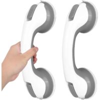 Poignée de douche mobile avec ventouse - Meilleure prise en main pour une sécurité accrue dans la douche - Lot de 2-AquaForge