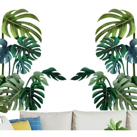 Grande plante verte feuillue de 30 x 90 cm, décoration murale pour chambre ou salon (1/4)