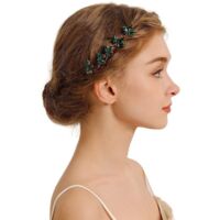 Accessoire de cheveux élégant en forme de U orné de strass étincelants pour