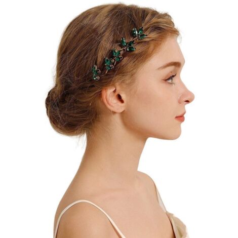 Elegante accessorio per capelli a forma di U con strass scintillanti per