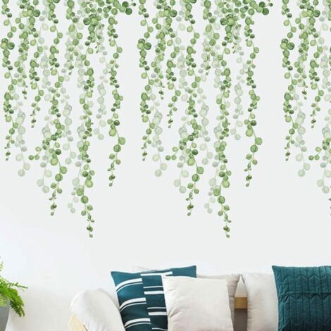 Camera da letto con foglie verdi tropicali, soggiorno e ingresso. (1/4)