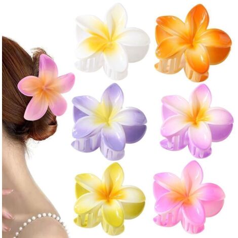 Fermaglio per capelli floreale sfumato, accessorio per capelli ideale per le vacanze al mare.