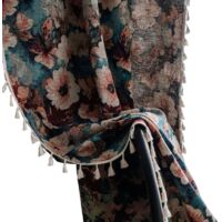 Tende con motivo floreale, tende jacquard con nappe, cucina