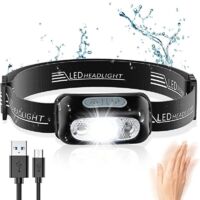 Faro a LED ricaricabile con sensore di movimento e 4 modalità di illuminazione.