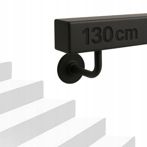Treppengeländer - 130 cm - Schwarzer Stahl - Modernes Design - Innen- und Außenbereich