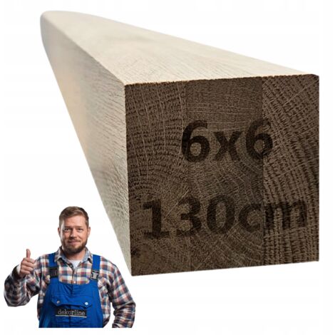Konstruktionsholz - Eiche - 6 x 6 x 130 cm - Widerstandsfähig und elegant - Ideal für Geländer und Möbel (1/5)