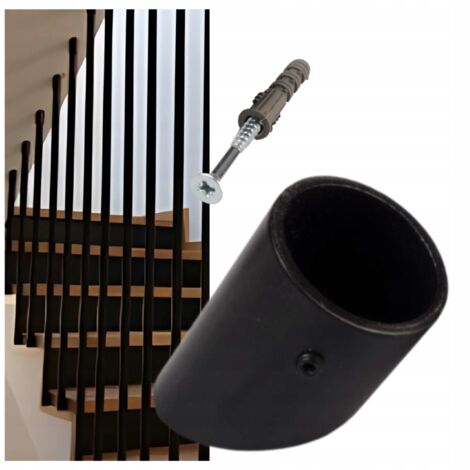 Rohrhalterung - Ø 25 mm - 32° Neigung - Schwarzer Stahl - Elegantes und robustes Design