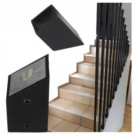 Quadratprofilhalter - 25 x 25 mm - Schwarz - Beschichteter Stahl - Einfache Installation - Elegantes Design