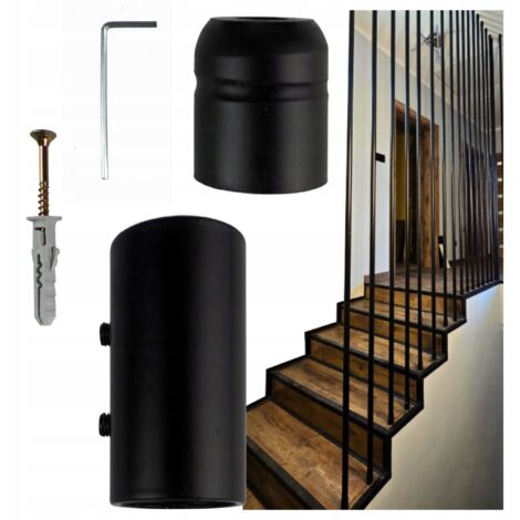 Rohrhalterung - Ø 25 mm - Schwarz - Pulverbeschichtet - Elegante zentrale Befestigung