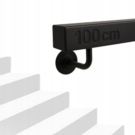 Treppengeländer - 100 cm - Schwarzer Stahl - Modernes Design - Innen- und Außenbereich