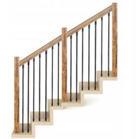 Treppengeländer - 100 cm - Komplettset - Modernes und sicheres Design - Eiche