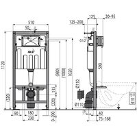 AlcaPlast AM101/1120 WC Wand Montage Element Spülkasten Betätigung Serie M57 