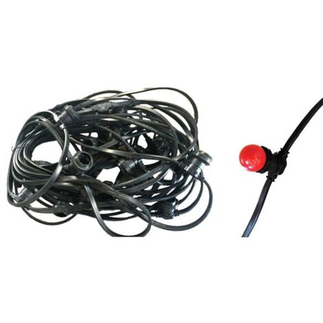 GUIRNALDA EXTERIOR CABLE GOMA 25 PORTALAMPARAS E27 230V MAX.375W 25 METROS IP44 BOMBILLAS NO INCLUIDAS (conectables entre sí, hasta 100 m)