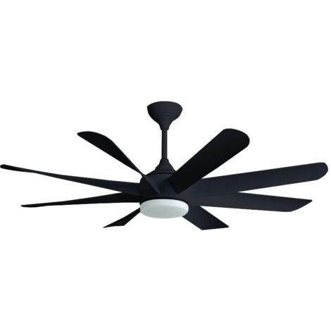 Ventilador de Techo con Luz LED 24w y Motor 45w DC de 8 Aspas Negras (1/2)