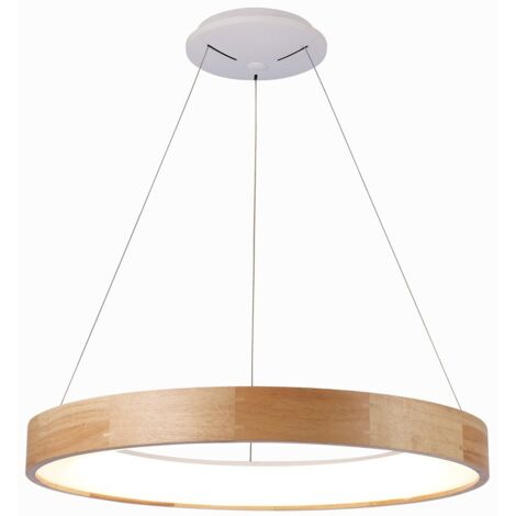 Lámpara Colgante LED de Madera Fresno, Elegancia Natural y Luz Cálida (1/2)