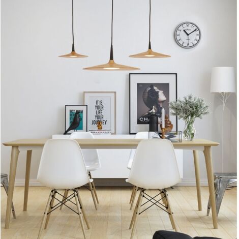 Lámpara Colgante LED 15W 3000K Círculo de Madera - Iluminación Moderna y Natural (1/3)