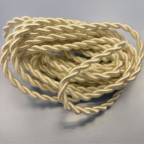 Cable Eléctrico Textil Trenzado Seda 2x 0,75 mm Beige venta por metros