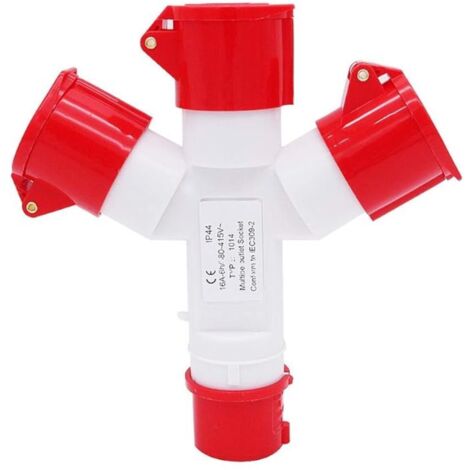 Adaptador Múltiple Industrial IP44 con 2 Tomas Schuko · 2P+TT / 3P+TT · 16A / 32A (1/3)
