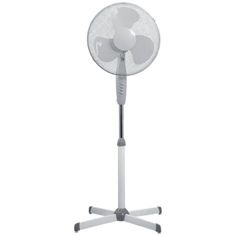 Ventilador de Pie 50W Oscilante Blanco  3 Velocidades, Altura Ajustable y Base Estable (1/2)