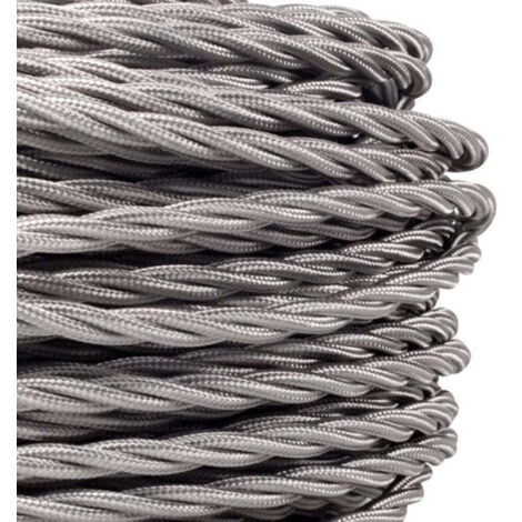 Cable Eléctrico Textil Trenzado Seda 2x 0,75 mm Gris venta por metros