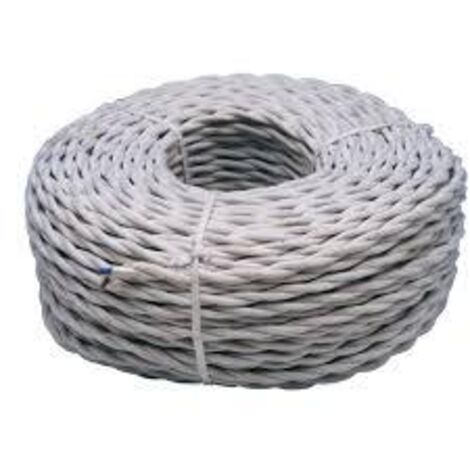 Cable Eléctrico Trenzado Algodón 3x1,5mm Blanco venta por metro