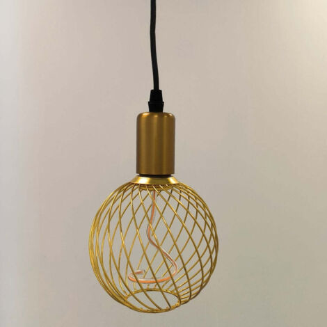 Bombilla LED decorativa globo jaula con filamento espiral E27 4W 1800K (negro o dorado) (1/5)